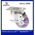 Medium Duty Purple PU Caster with Total Brake